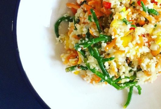 Simple + Healthy Cauliflower Rice and Samphire Salad recipe