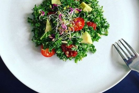 Simple + Healthy Kale, Avocado and Sprouts Salad recipe