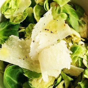 Simple + Healthy Raw Brussels Sprouts Salad recipe