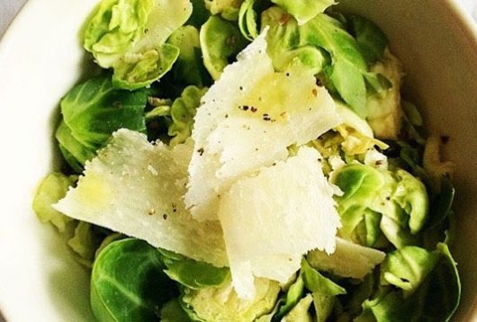 Simple + Healthy Raw Brussels Sprouts Salad recipe