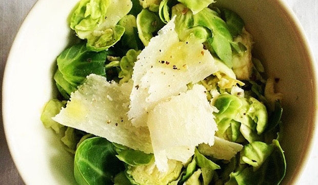 Simple + Healthy Raw Brussels Sprouts Salad recipe