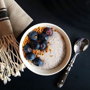 Simple + Healthy Cardamon and Saffron Chia Seed Pudding recipe