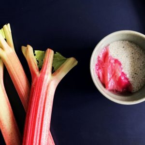 Chia Seed Pudding + Stewed Rhubarb