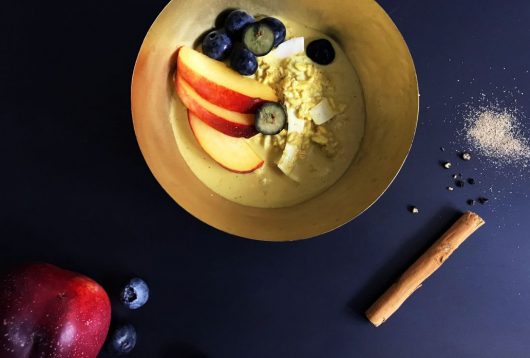 Simple + Healthy Golden Milk Latte Overnight Oats recipe
