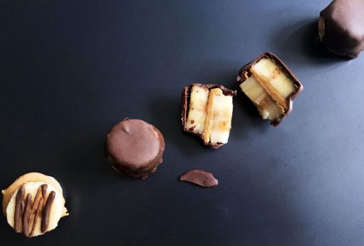 Simple + Healthy Frozen Banana & Cashew Butter Bites recipe